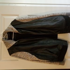 Torrid Faux Leather and knit Bomber jacket with removable hood